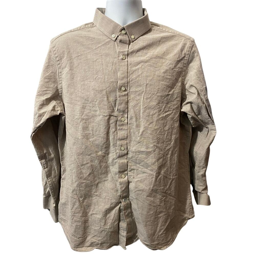 CROSBY & HOWARD SHIRT LOT — Beige & Peach Stretch Button Down Dress Tops XL